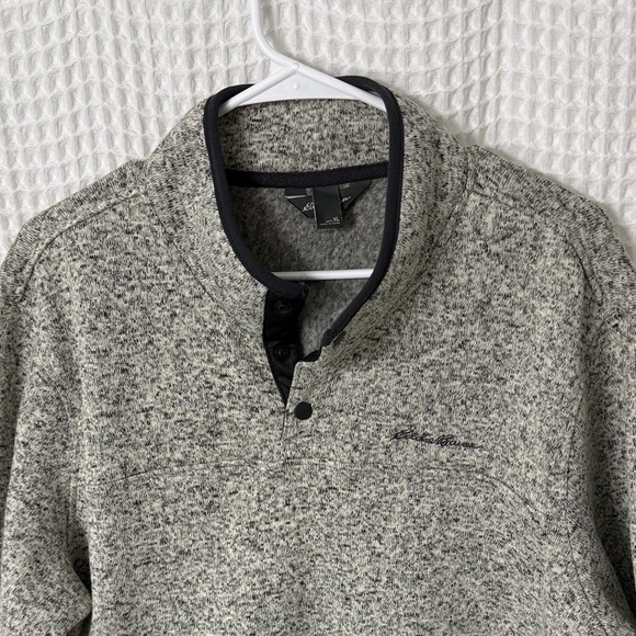 Eddie Bauer Men's Radiator Fleece Snap Mock Gray Pullover XL - Picture 2 of 4